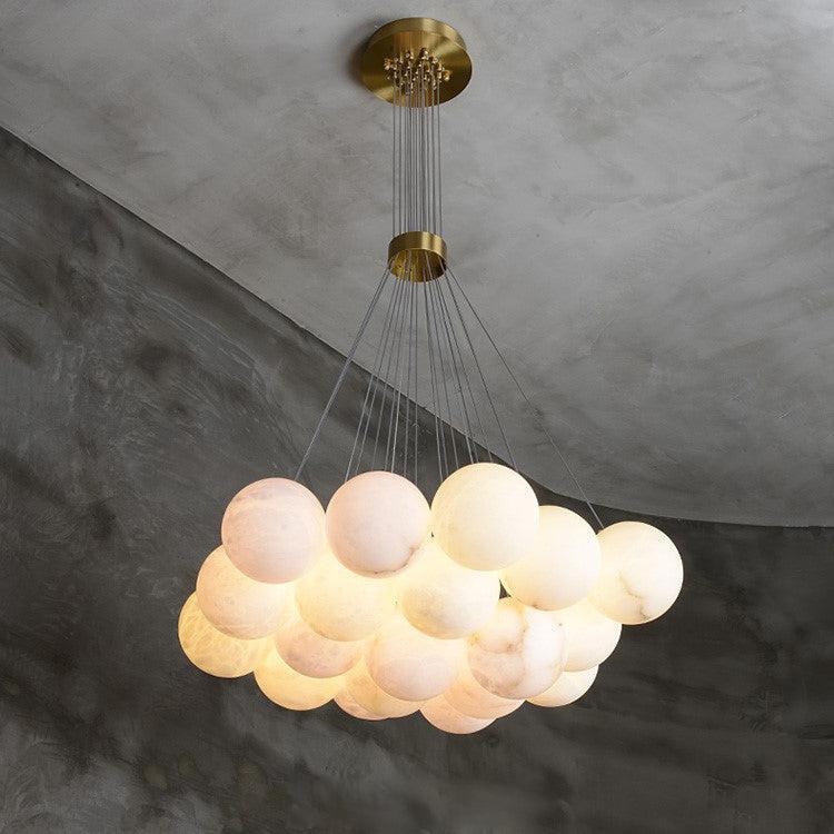 Alabaster Ceiling Pendant - 7 HEADS D 40CM X H 200CM / ∅ 15.7″ X H 78.7″casivra