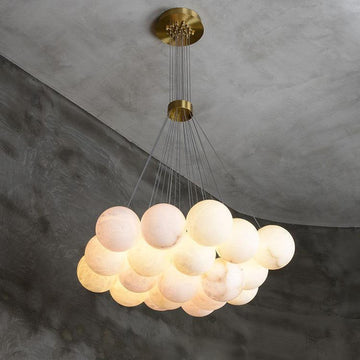 Alabaster Ceiling Pendant - 7 HEADS D 40CM X H 200CM / ∅ 15.7″ X H 78.7″casivra