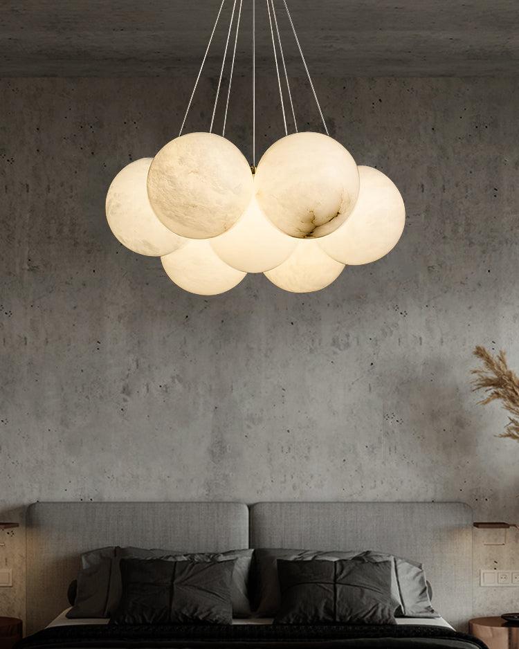 Alabaster Ceiling Pendant - 7 HEADS D 40CM X H 200CM / ∅ 15.7″ X H 78.7″casivra