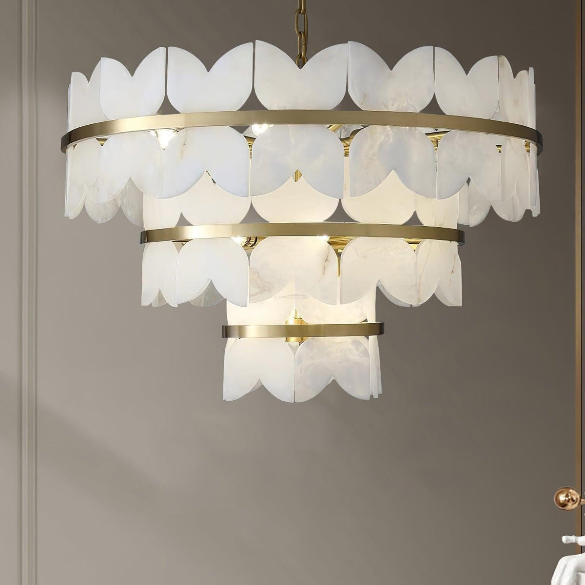 Alabaster Cloudscape Chandelier with 1/2 layer - 2 layers Long L 39.4" x W 13.8" x H 14.2" / L 100cm x W 35cm x H 36cmcasivra