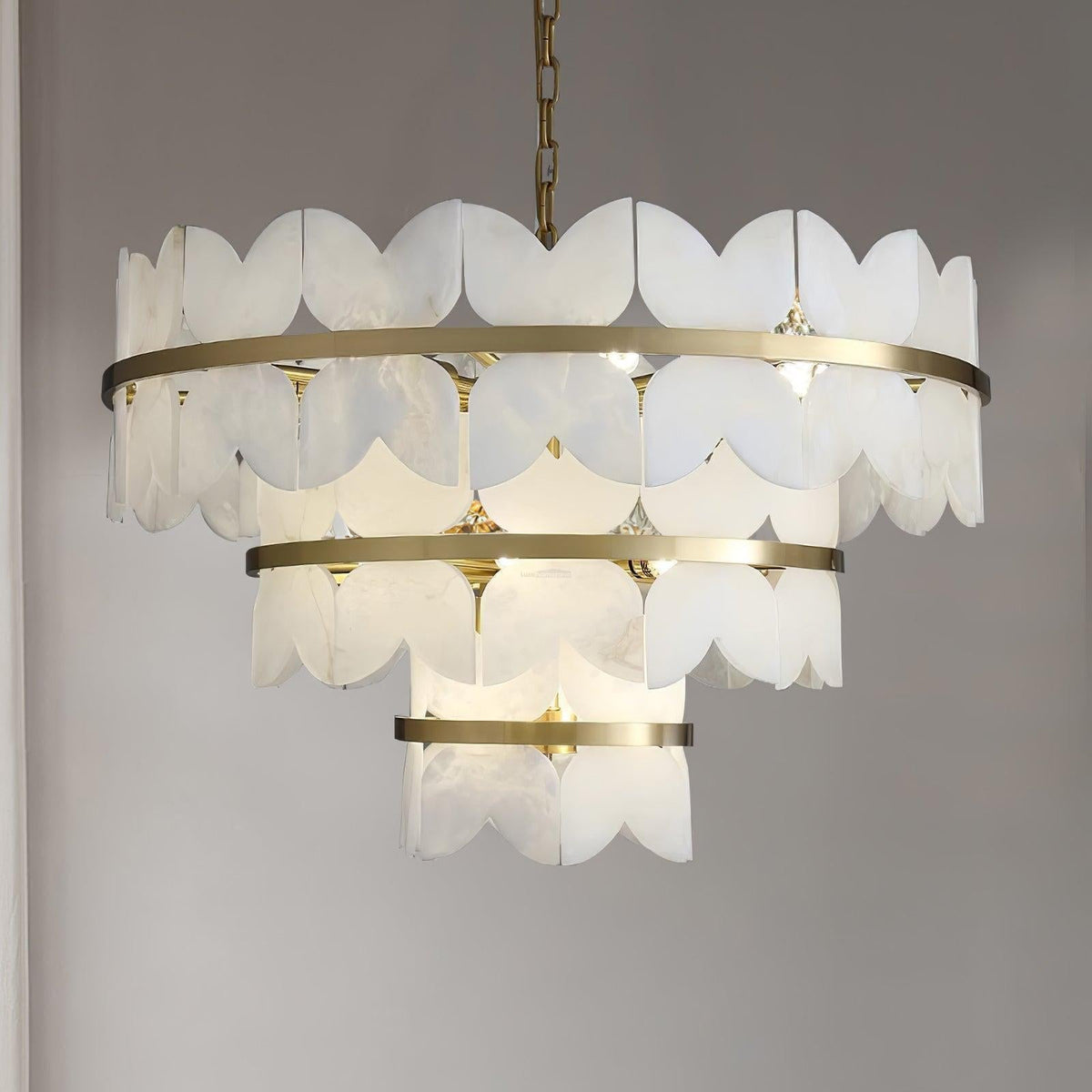 Alabaster Cloudscape Chandelier with 1/2 layer - 2 layers Long L 39.4" x W 13.8" x H 14.2" / L 100cm x W 35cm x H 36cmcasivra