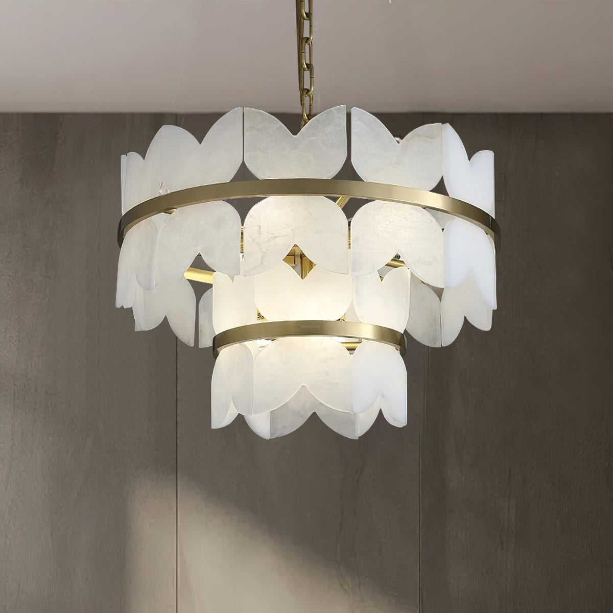 Alabaster Cloudscape Chandelier with 1/2 layer - 2 layers Long L 39.4" x W 13.8" x H 14.2" / L 100cm x W 35cm x H 36cmcasivra