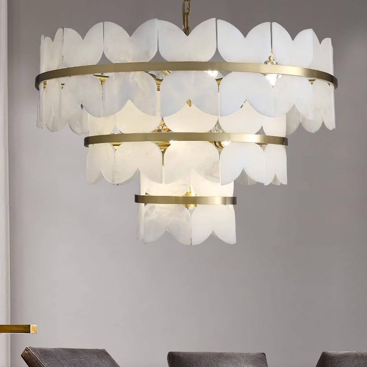 Alabaster Cloudscape Chandelier with 1/2 layer - 2 layers Long L 39.4" x W 13.8" x H 14.2" / L 100cm x W 35cm x H 36cmcasivra