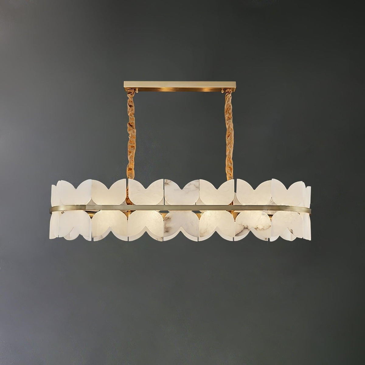 Alabaster Cloudscape Chandelier with 1/2 layer - 1 layer Long L 39.4" x W 13.8" x H 8.7" / L 100cm x W 35cm x H 22cmcasivra