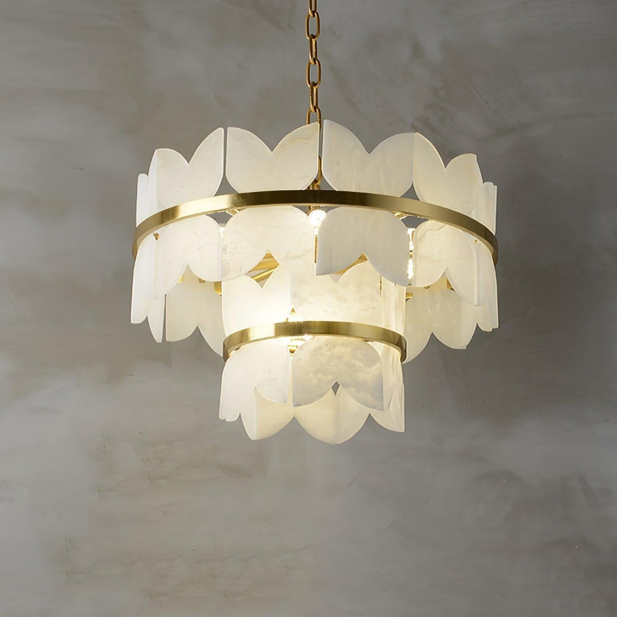 Alabaster Cloudscape Chandelier with 1/2 layer - 2 layers 21.7" x H 14.2" / Dia 55cm x H 36cmcasivra