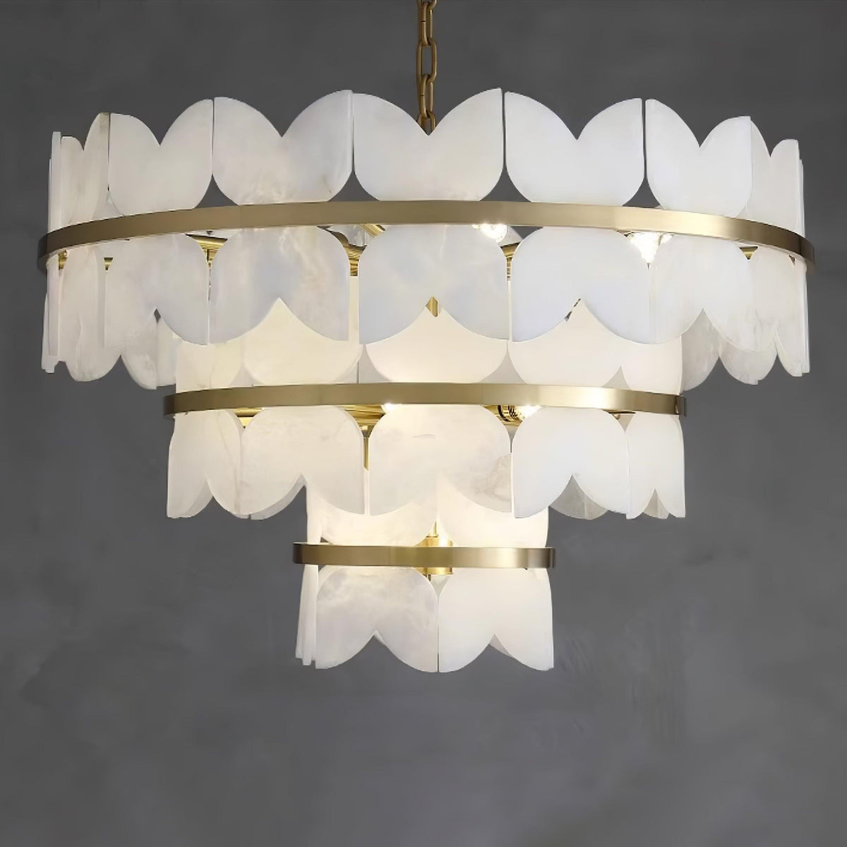 Alabaster Cloudscape Chandelier with 1/2 layer - 2 layers Long L 39.4" x W 13.8" x H 14.2" / L 100cm x W 35cm x H 36cmcasivra