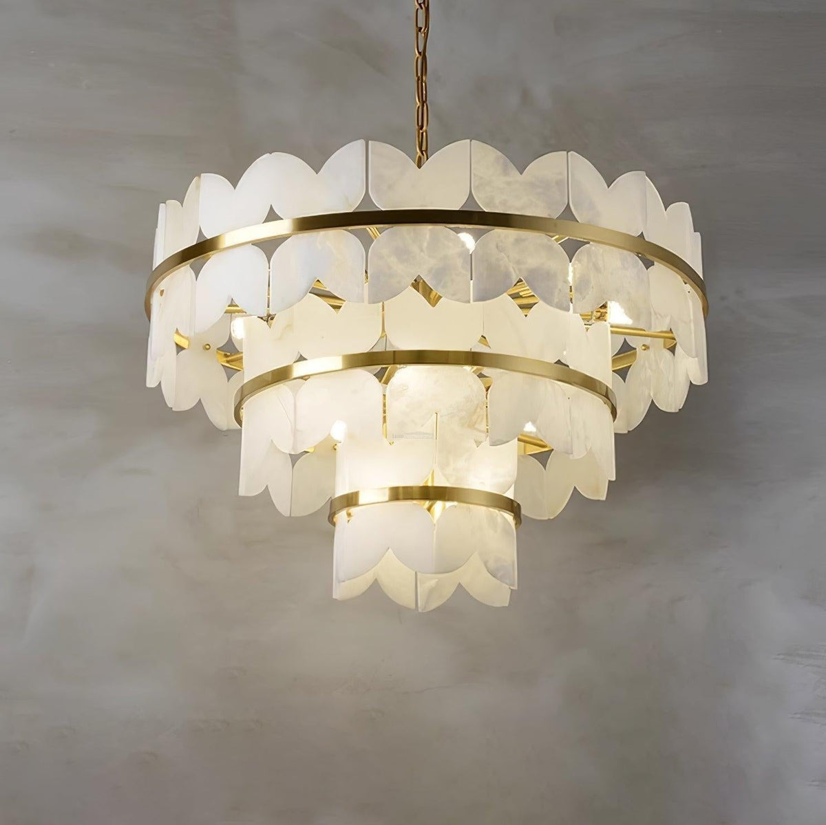 Alabaster Cloudscape Chandelier with 1/2 layer - 2 layers Long L 39.4" x W 13.8" x H 14.2" / L 100cm x W 35cm x H 36cmcasivra