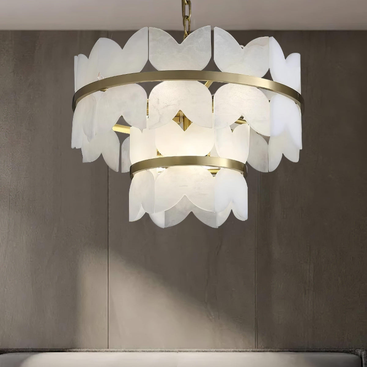 Alabaster Cloudscape Chandelier with 1/2 layer - 2 layers Long L 39.4" x W 13.8" x H 14.2" / L 100cm x W 35cm x H 36cmcasivra