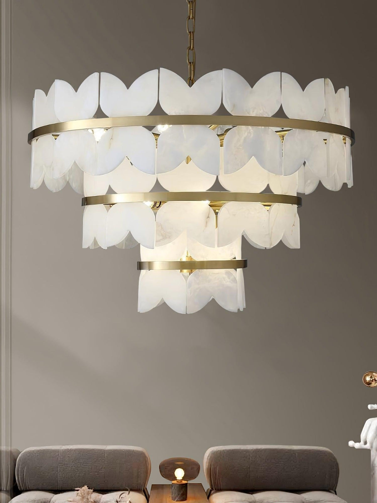 Alabaster Cloudscape Chandelier with 1/2 layer - 2 layers Long L 39.4" x W 13.8" x H 14.2" / L 100cm x W 35cm x H 36cmcasivra