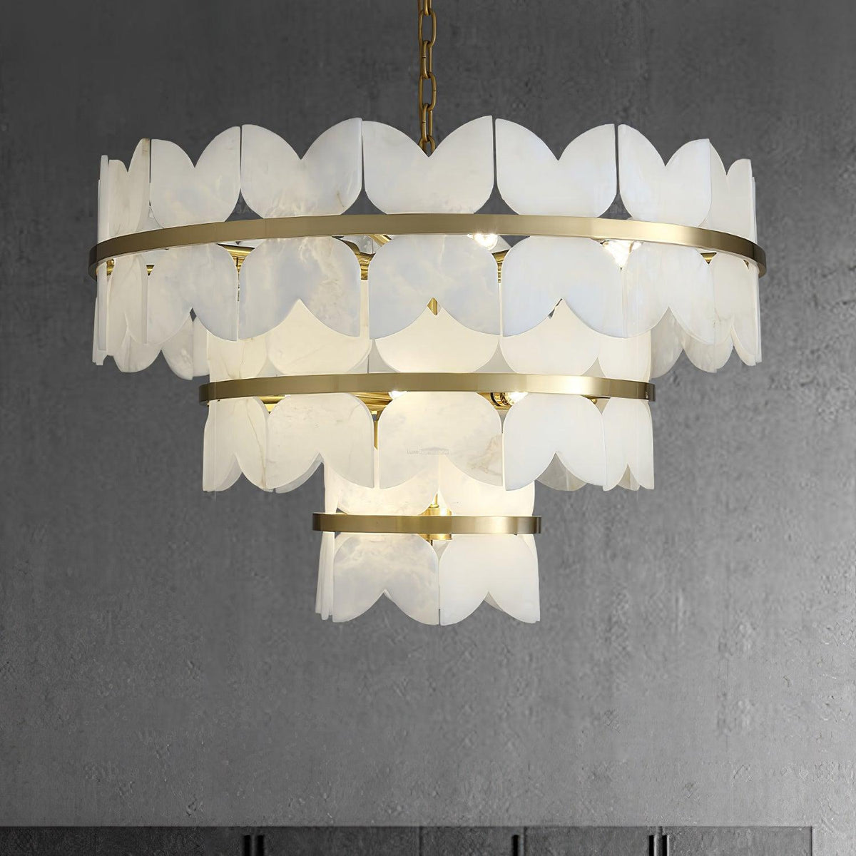 Alabaster Cloudscape Chandelier with 1/2 layer - 2 layers Long L 39.4" x W 13.8" x H 14.2" / L 100cm x W 35cm x H 36cmcasivra