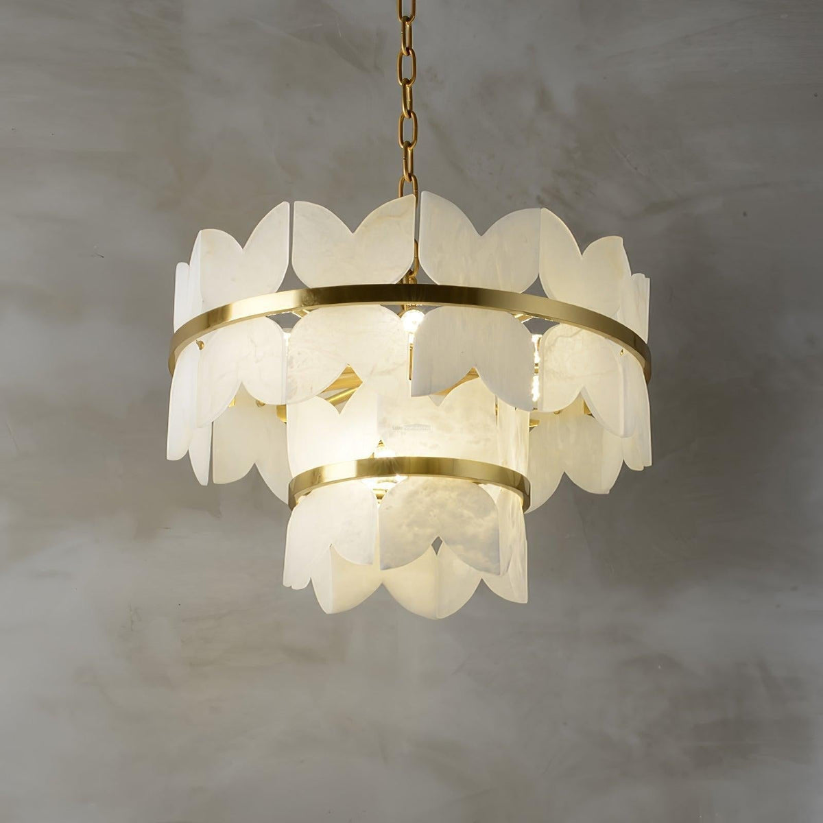 Alabaster Cloudscape Chandelier with 1/2 layer - 2 layers Long L 39.4" x W 13.8" x H 14.2" / L 100cm x W 35cm x H 36cmcasivra