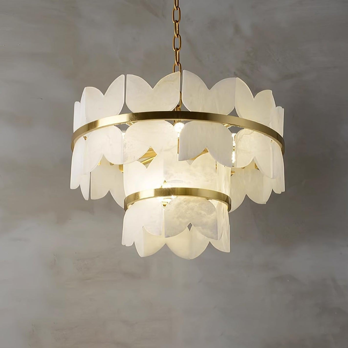 Alabaster Cloudscape Chandelier with 1/2 layer - 2 layers Long L 39.4" x W 13.8" x H 14.2" / L 100cm x W 35cm x H 36cmcasivra