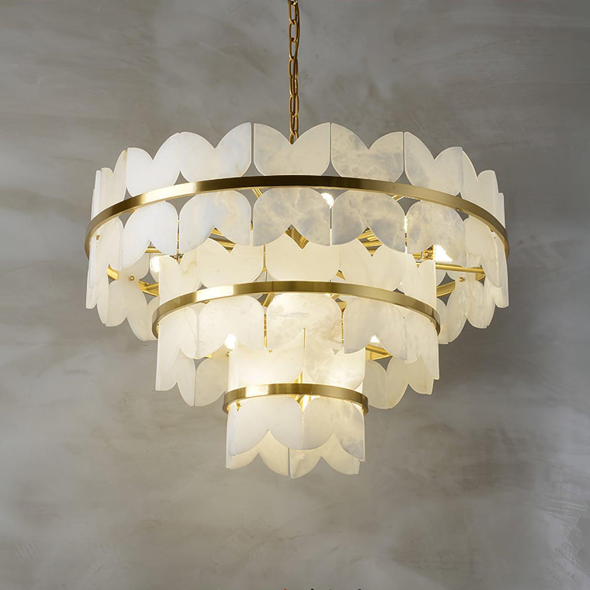 Alabaster Cloudscape Chandelier with 1/2 layer - 2 layers Long L 39.4" x W 13.8" x H 14.2" / L 100cm x W 35cm x H 36cmcasivra