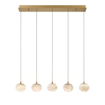 Alabaster Codri Linear LED Chandelier - Antique Brass5 Lightcasivra