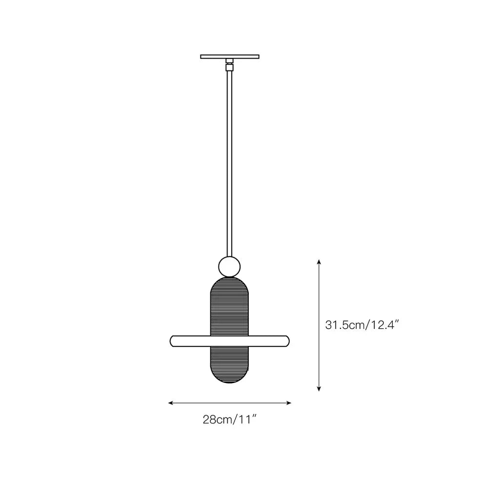 Alabaster Comet Pendant Lamp - D 28cm x H 31.5cm / ∅ 11″ x H 12.4″BlackWarm Lightcasivra
