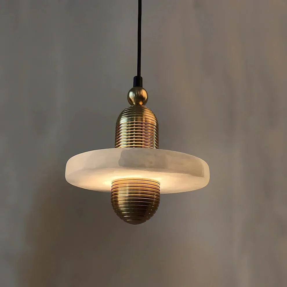 Alabaster Comet Pendant Lamp - D 28cm x H 31.5cm / ∅ 11″ x H 12.4″BlackWarm Lightcasivra