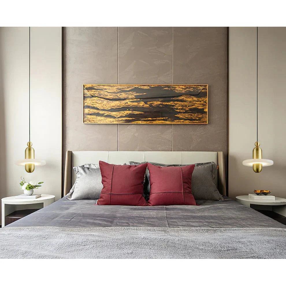 Alabaster Comet Pendant Lamp - D 28cm x H 31.5cm / ∅ 11″ x H 12.4″BlackWarm Lightcasivra
