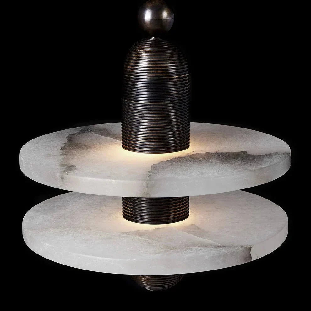 Alabaster Comet Pendant Lamp - D 28cm x H 31.5cm / ∅ 11″ x H 12.4″BlackWarm Lightcasivra