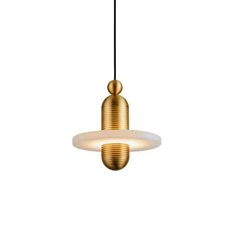 Alabaster Comet Pendant Lamp - D 28cm x H 31.5cm / ∅ 11″ x H 12.4″GoldWarm Lightcasivra