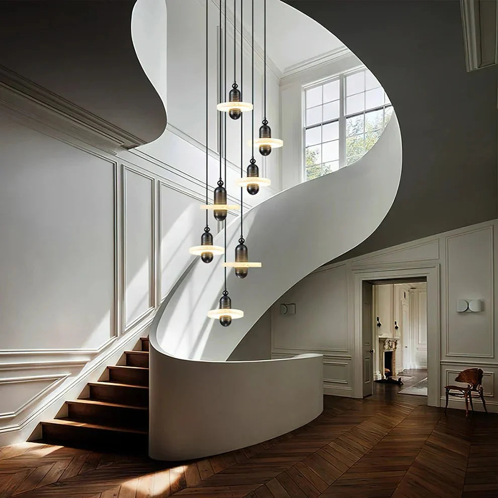 Alabaster Comet Pendant Lamp - D 40cm x H 45cm / ∅ 15.7″ x H 17.7″BlackWarm Lightcasivra