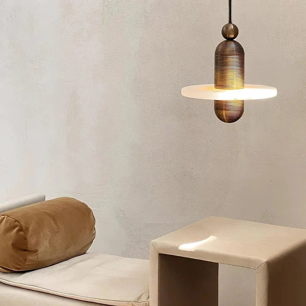 Alabaster Comet Pendant Lamp - D 40cm x H 45cm / ∅ 15.7″ x H 17.7″BlackWarm Lightcasivra