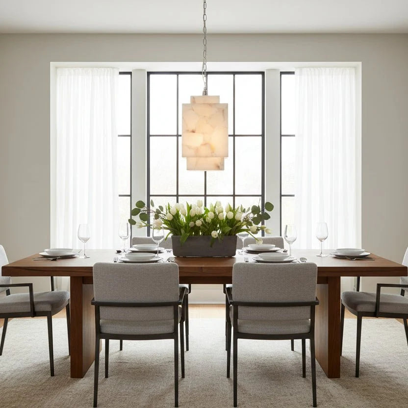 Alabaster Cube Pendant Light - casivra
