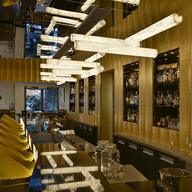 Alabaster Cylindrical Linear Pendant Light - casivra