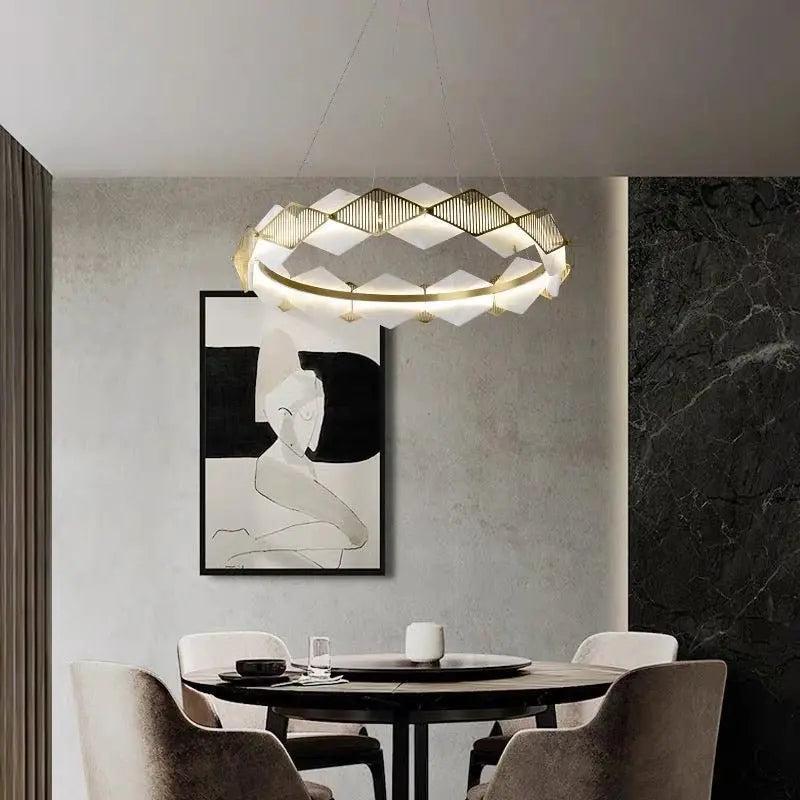 Alabaster Diamond Shaped Modern Chandelier - 23.62"D*19.68"Hcasivra