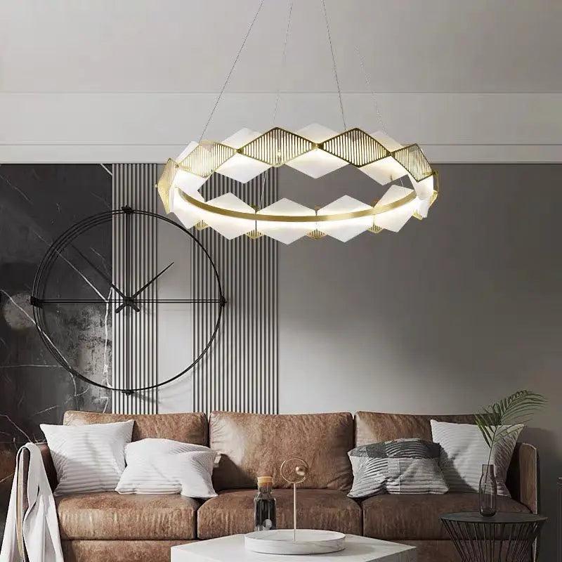Alabaster Diamond Shaped Modern Chandelier - 31.49"D*19.68"Hcasivra