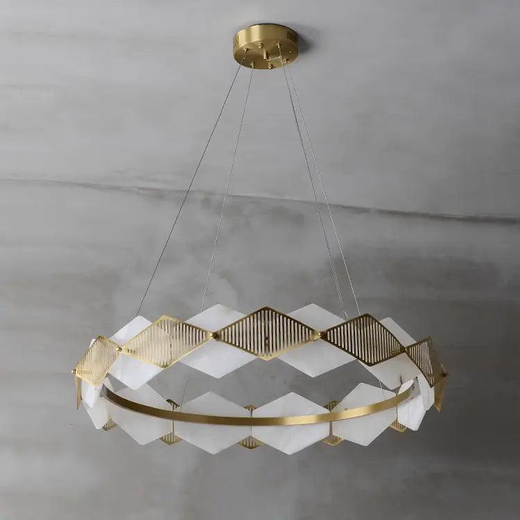 Alabaster Diamond Shaped Modern Chandelier - 23.62"D*19.68"Hcasivra