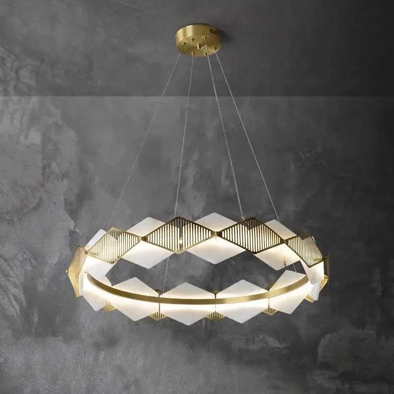 Alabaster Diamond Shaped Modern Chandelier - 23.62"D*19.68"Hcasivra