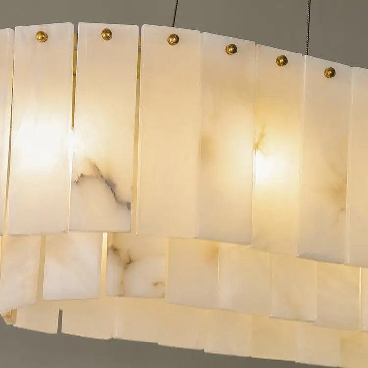 Alabaster Dining Room Round Chandelier Lighting - casivra