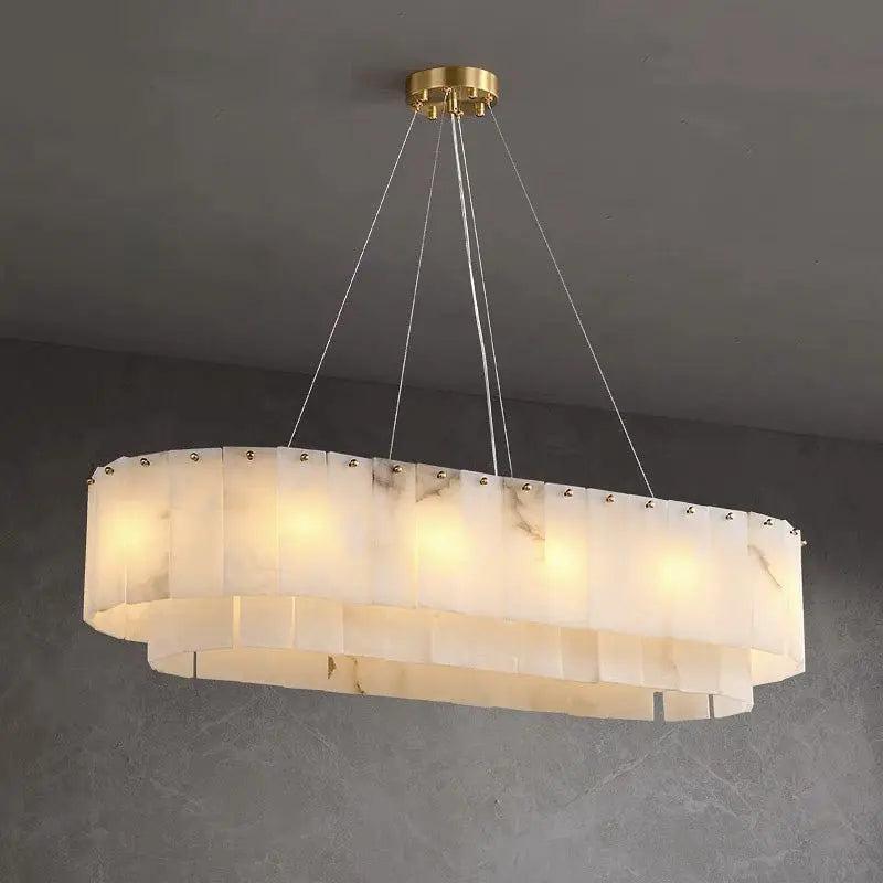 Alabaster Dining Room Round Chandelier Lighting - casivra