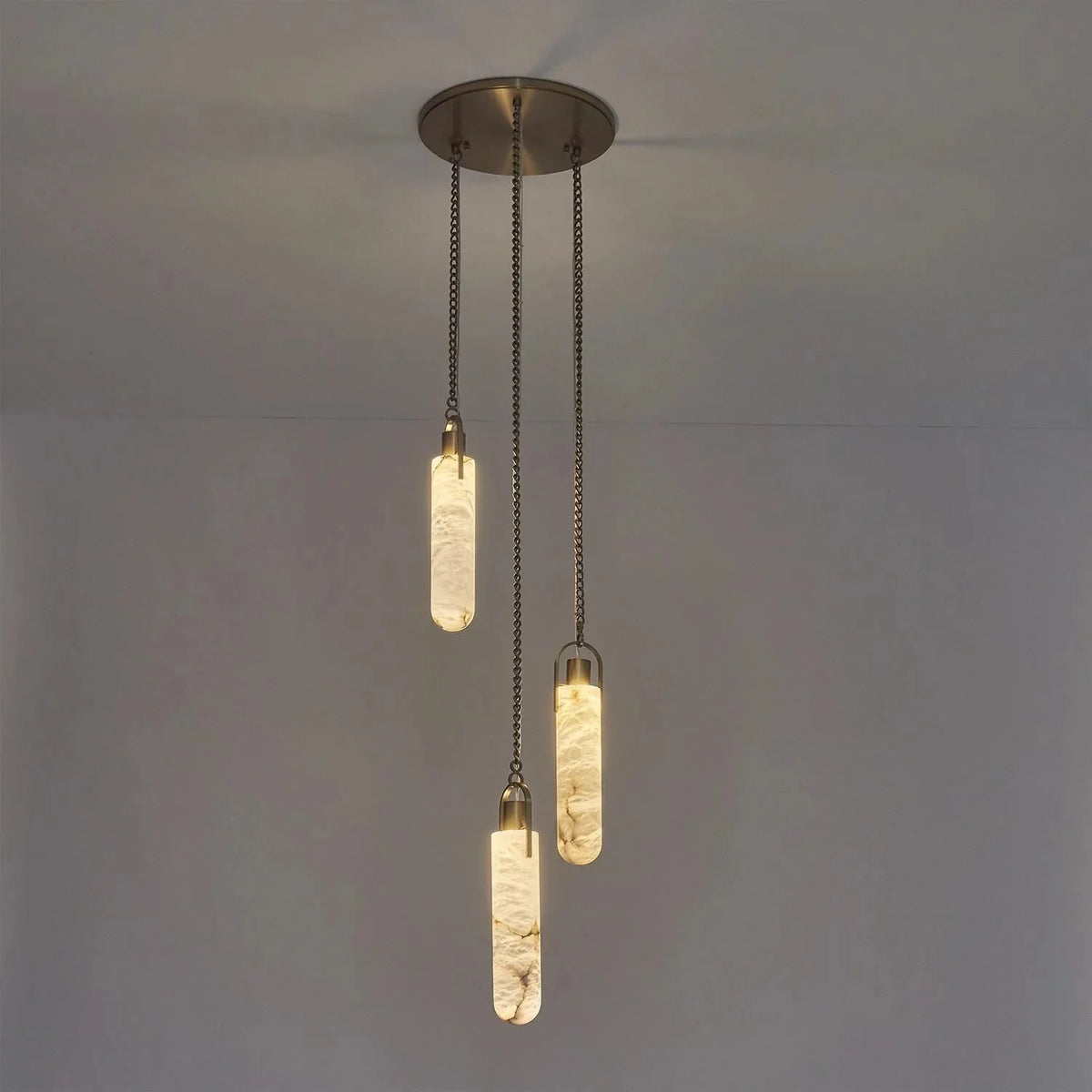 Alabaster Flint 3 light Additions Multi Light Staircase Pendant - casivra
