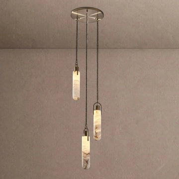 Alabaster Flint 3 light Additions Multi Light Staircase Pendant - casivra