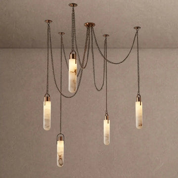 Alabaster Flint 5 Light LED Multi-Drop Pendant - casivra