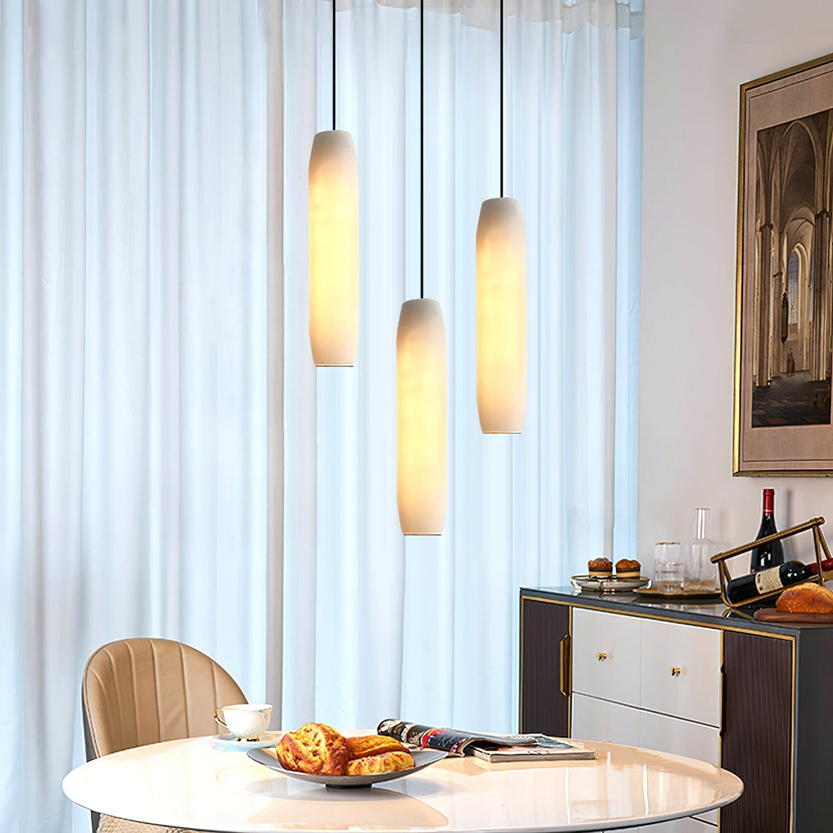 Alabaster Flute Pendant Light - casivra