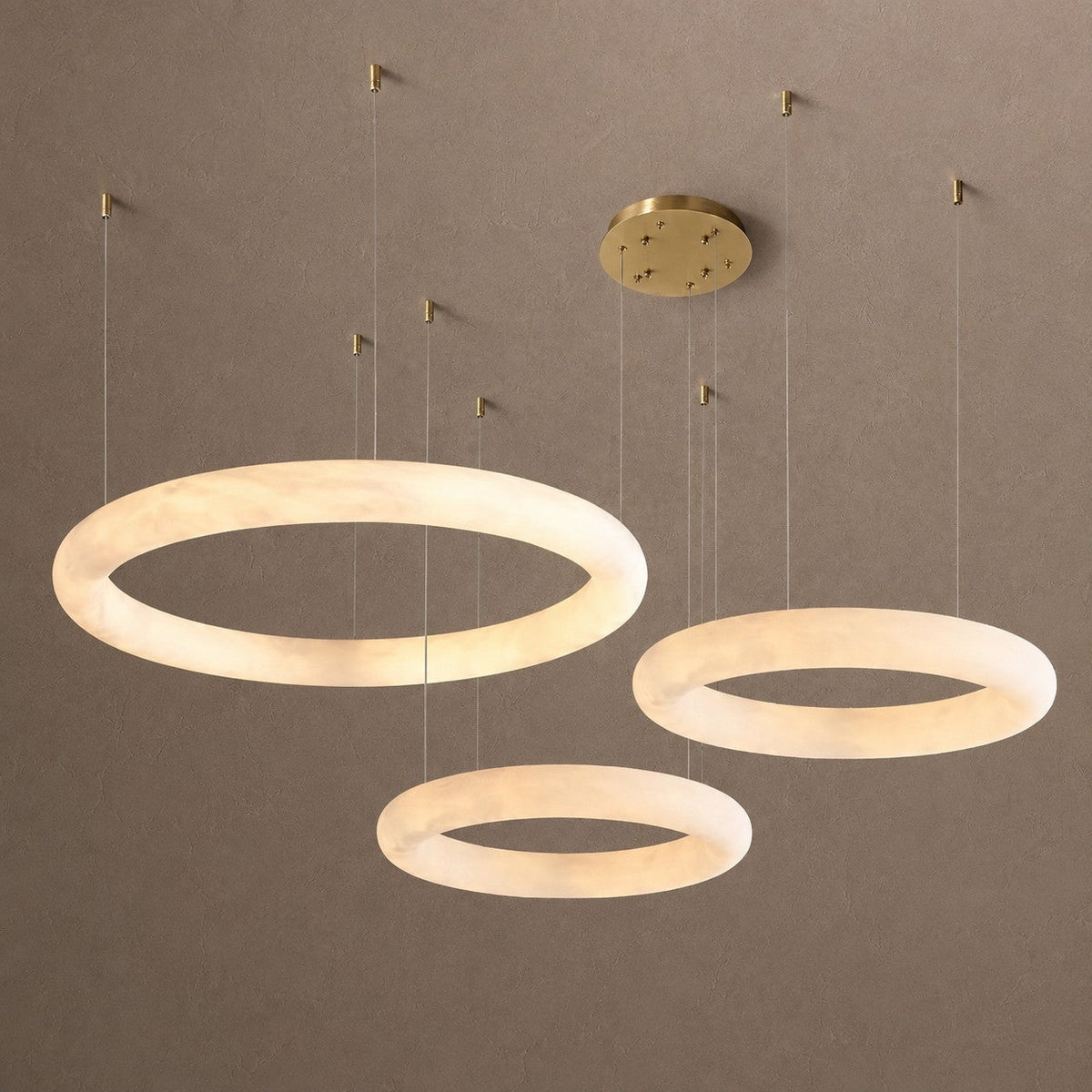 Alabaster Globle Round Chandelier - D 48"casivra