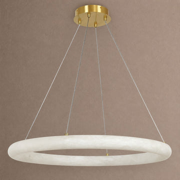 Alabaster Globle Round Chandelier - D 19.7"casivra