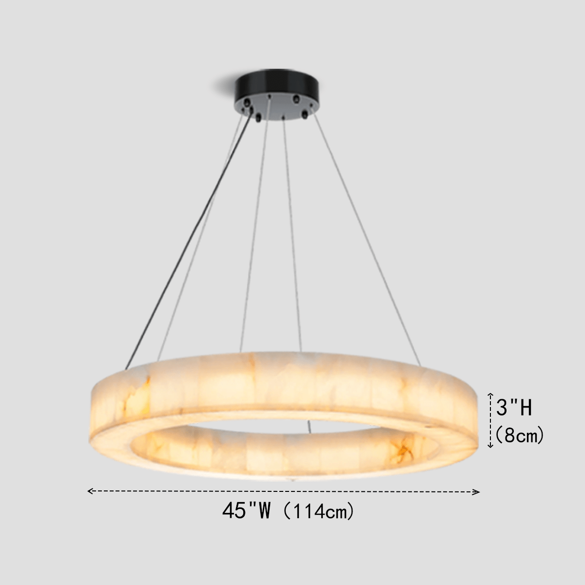 Alabaster Halo Ring Chandelier - 32"Wcasivra