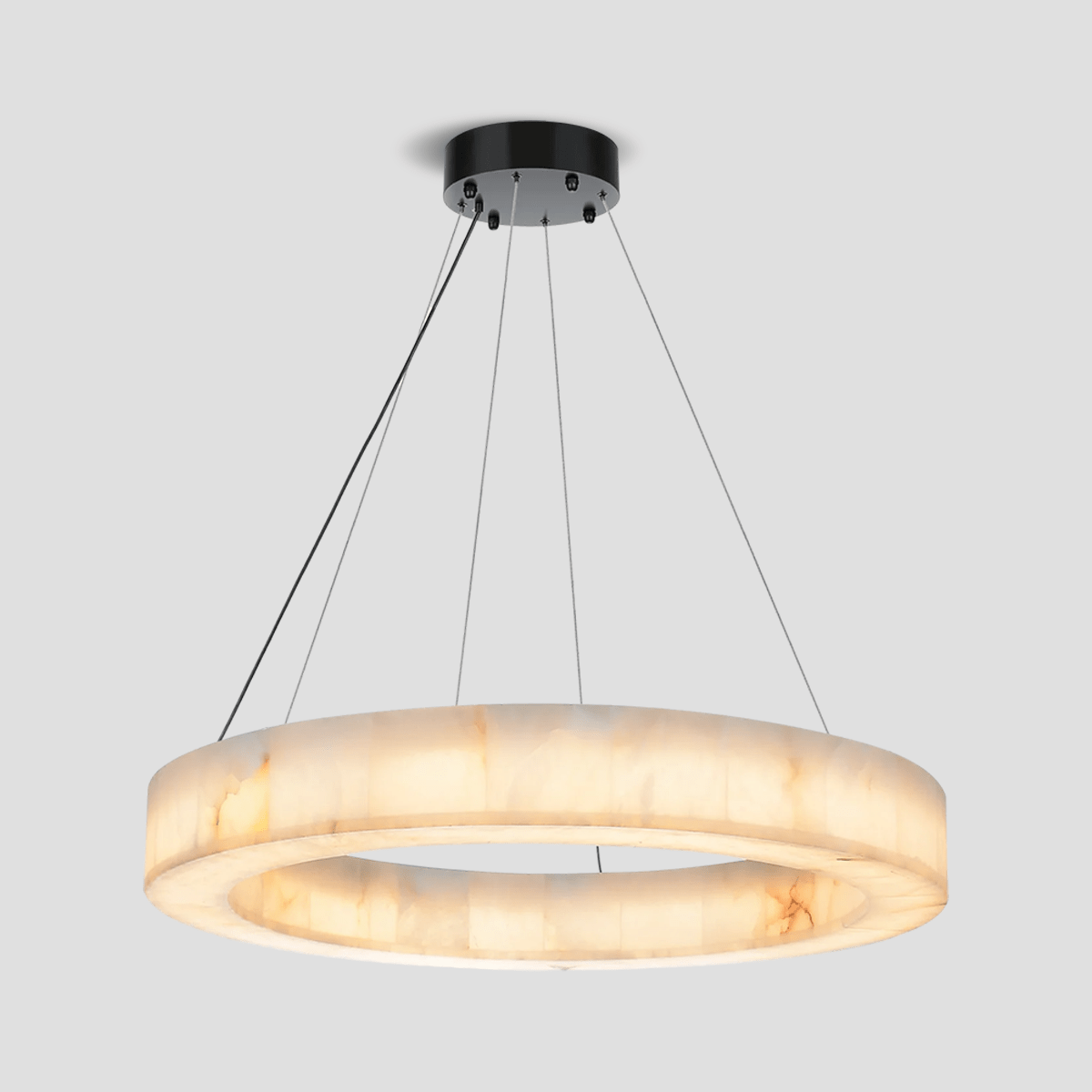 Alabaster Halo Ring Chandelier - 45"Wcasivra