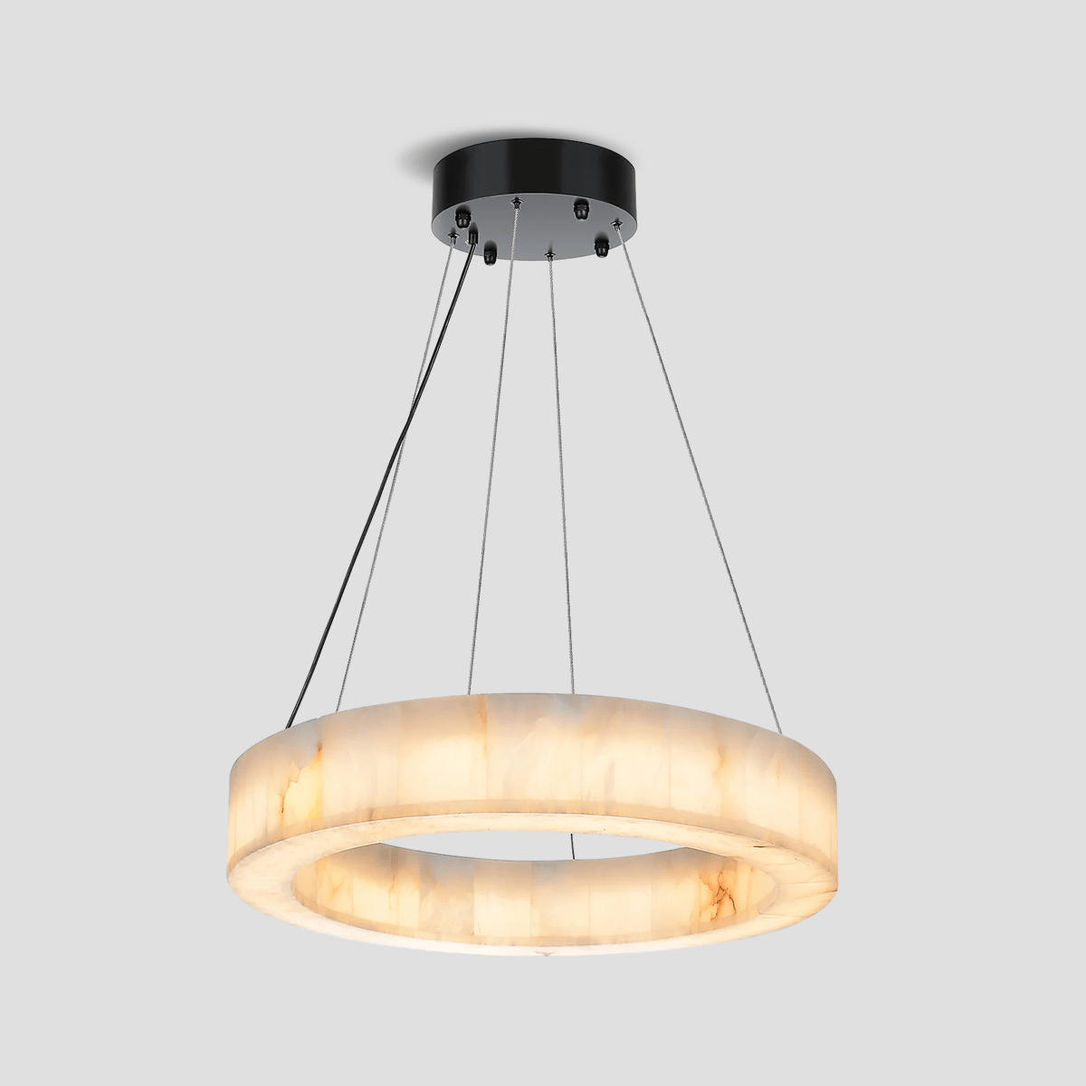 Alabaster Halo Ring Chandelier - 32"Wcasivra