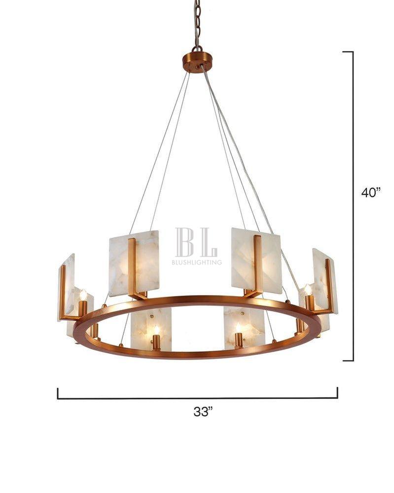 Alabaster Large Contemporary Halo Chandelier-Chandelier-casivra-casivra