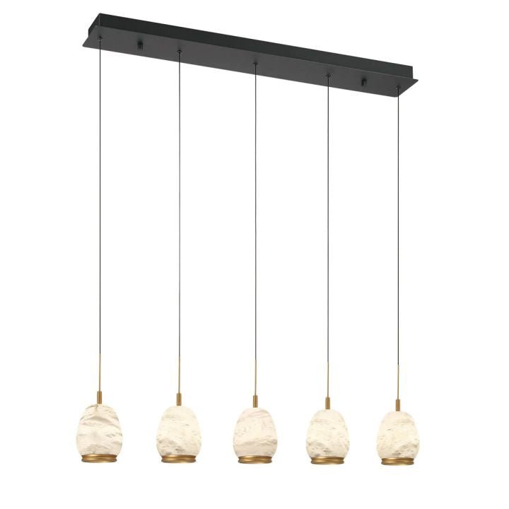 Alabaster Linear LED Chandelier - Matte Black5 Lightcasivra