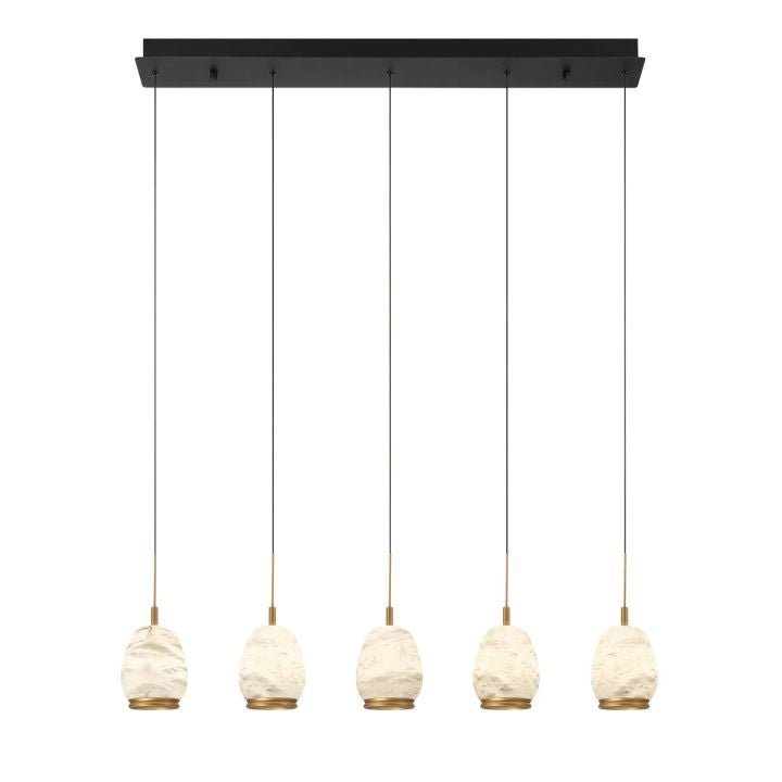 Alabaster Linear LED Chandelier - Matte Black5 Lightcasivra