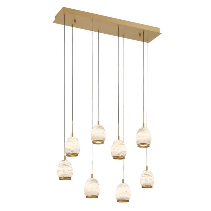 Alabaster Linear LED Chandelier - Matte Black8 Lightcasivra