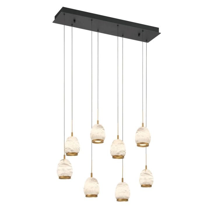 Alabaster Linear LED Chandelier - Matte Black8 Lightcasivra