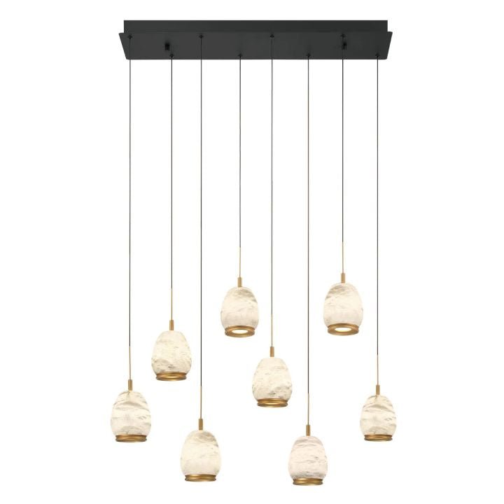 Alabaster Linear LED Chandelier - Matte Black8 Lightcasivra