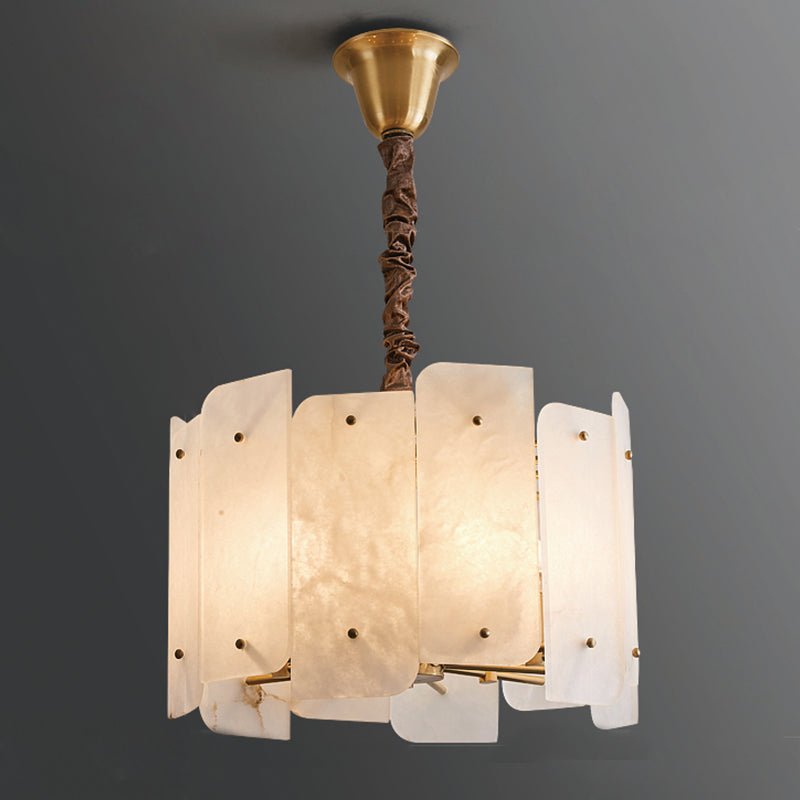 Alabaster Lorry Round Chandelier 20" 31" - D20"casivra