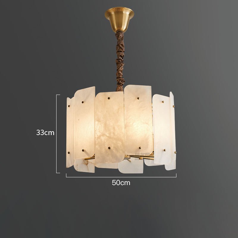 Alabaster Lorry Round Chandelier 20" 31" - D20"casivra